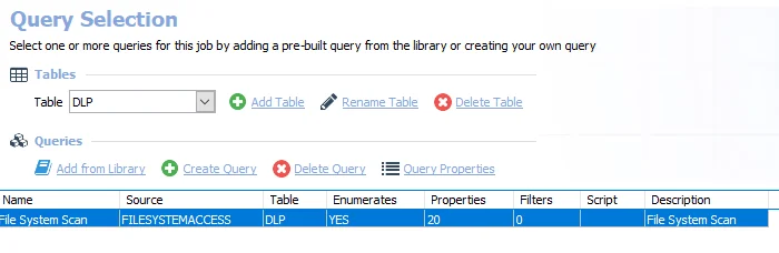Query for the 1-SEEK System Scans Job