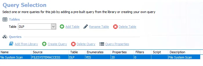 Query for the 1-SEEK System Scans Job