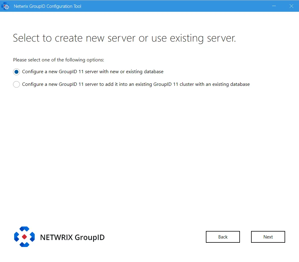 Create new server page