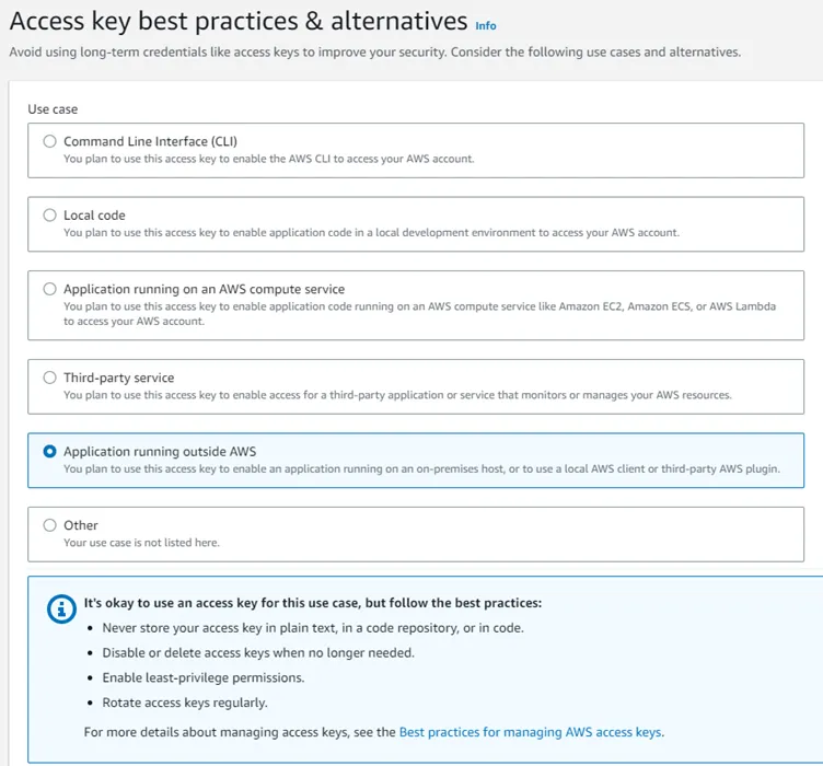 Select Application Running Outside AWS