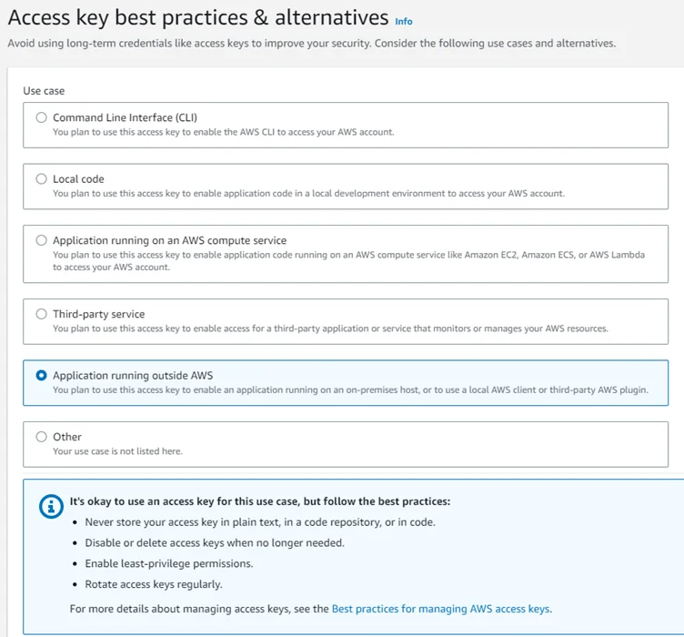 Select Application Running Outside AWS