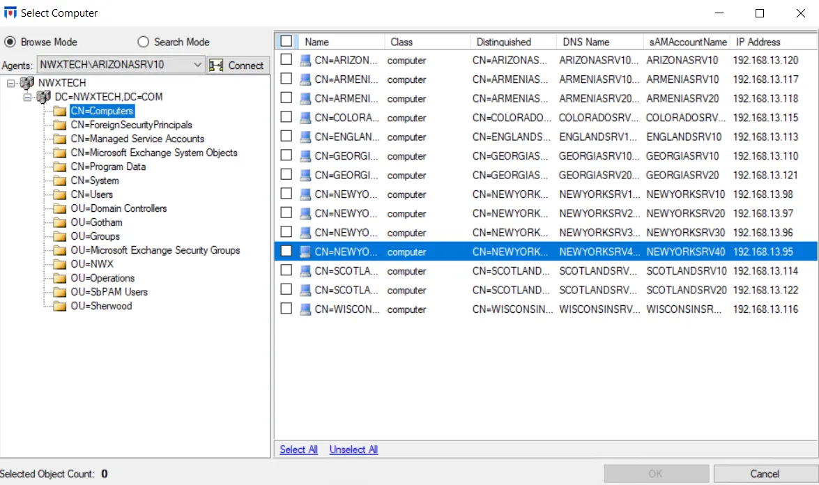 Select Computer Window