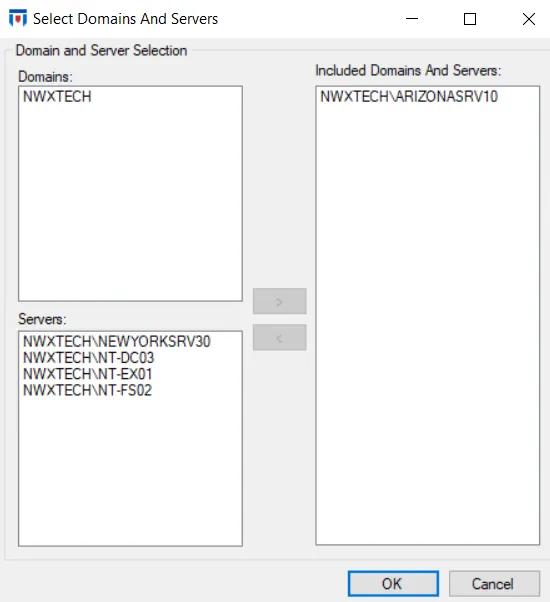 Select Domains and Servers Window | Netwrix Product Documentation