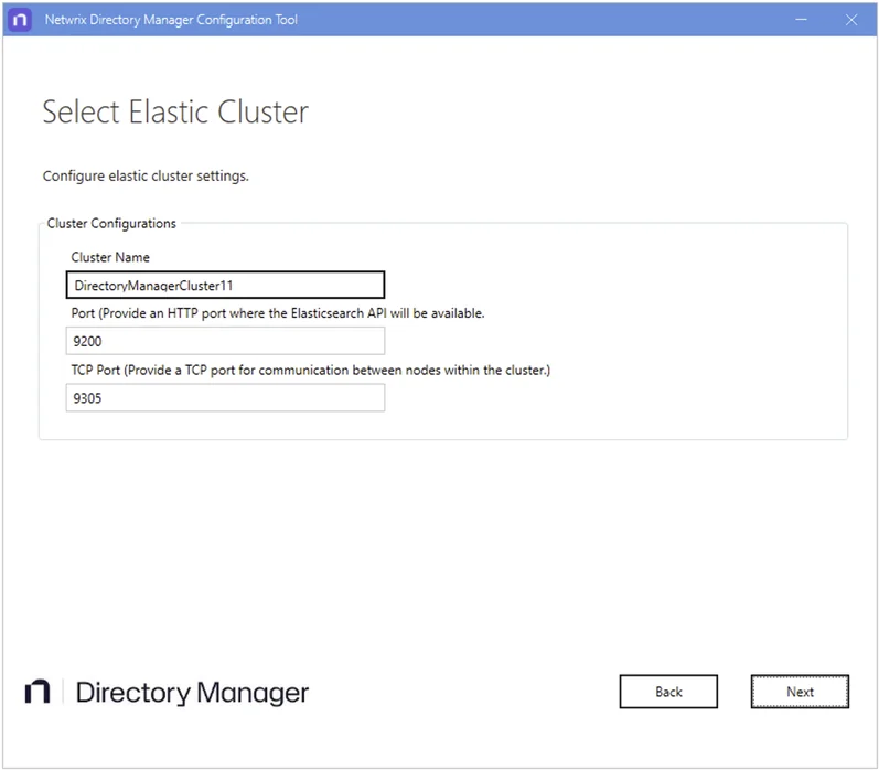 Select Elastic Cluster page