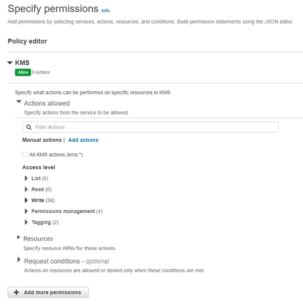 Select KMS option