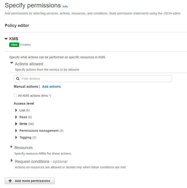 Select KMS option