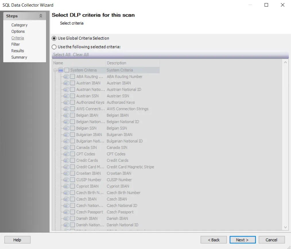 Select Criteria