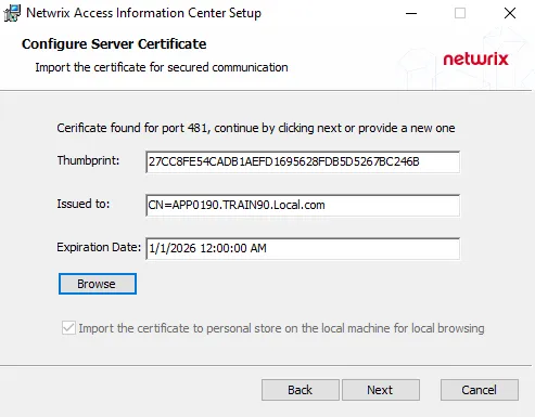 Valid certficate detected bound to the port