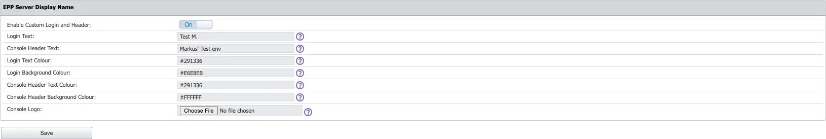 EPP Server Display Name