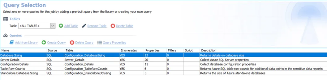 0.Collection_4–AzureSQL_ServerSettings Job - Query Selection