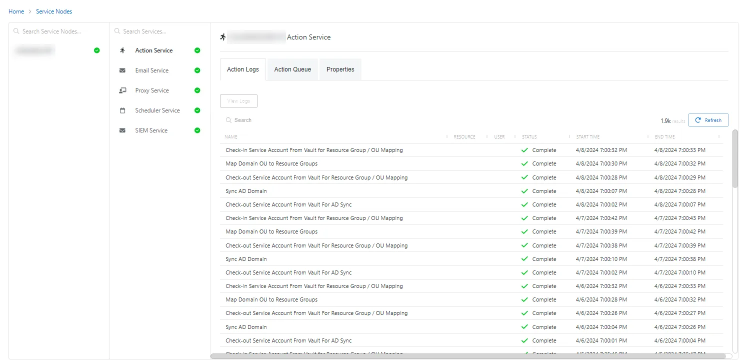 Service Nodes Page