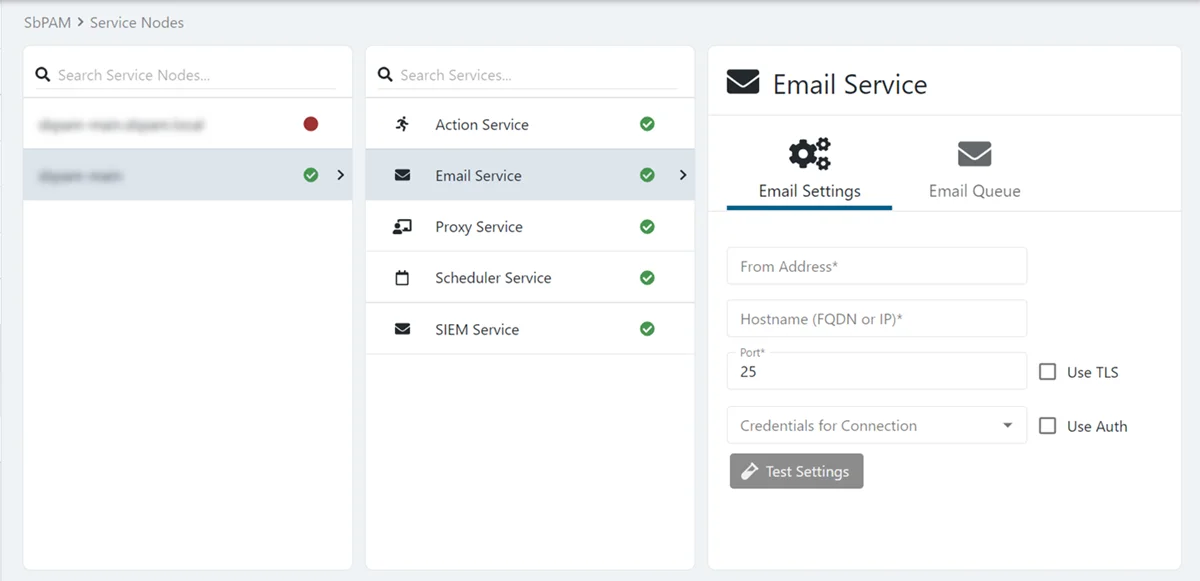 Service Nodes page
