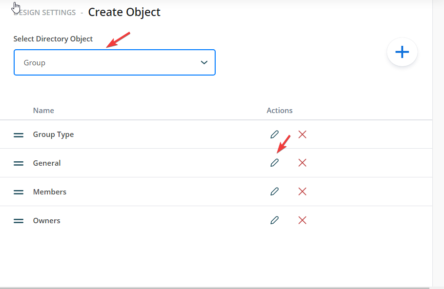 Editing General settings for object creation