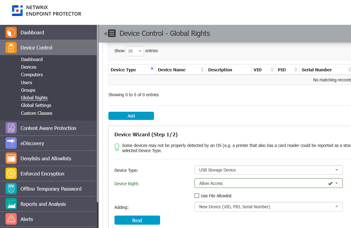 How to Add Specific Devices to the Allow List | Netwrix Product ...
