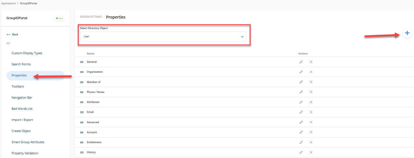 Adding a new category to User Properties