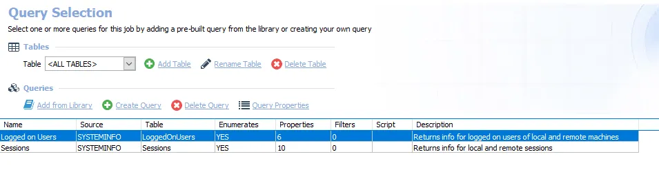 Queries for the SG_Sessions Job
