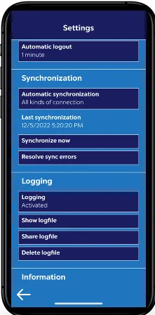MobileApp - settings
