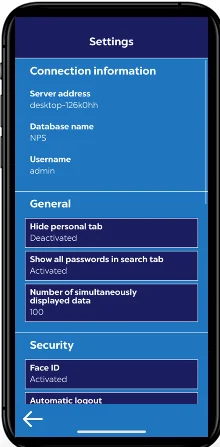 MobileApp - settings