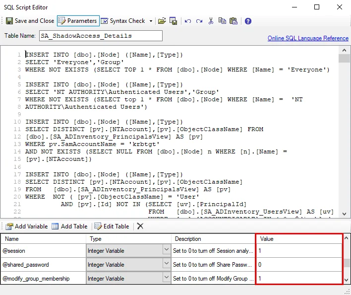 SQL Script Editor