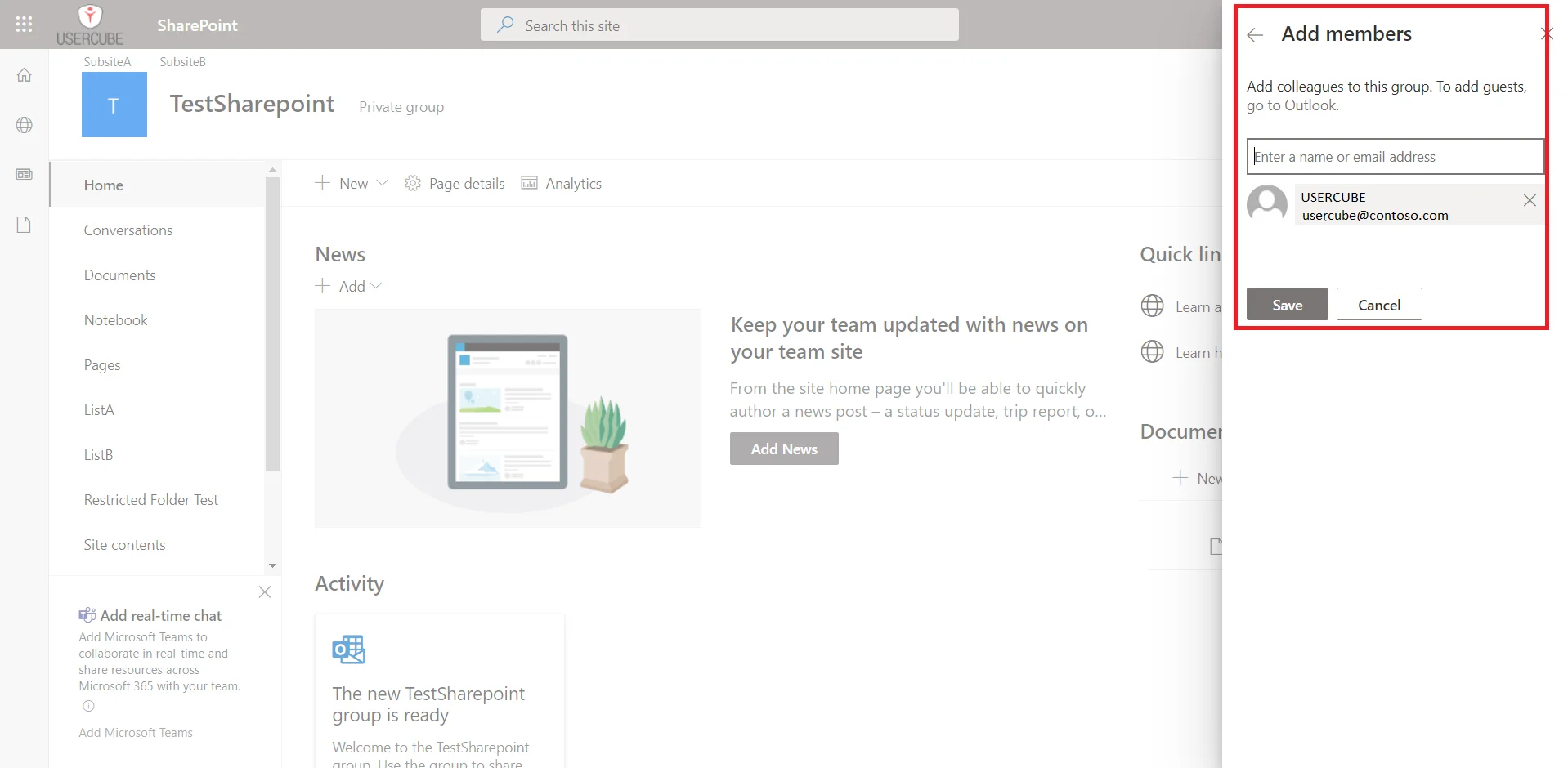 SharePoint Export Add Member