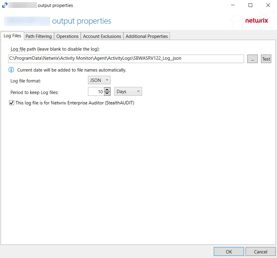 Log File Tab - SharePoint On-Premises hosts