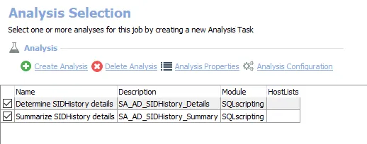 Analysis Tasks for the FS_SIDHistory Job