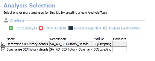Analysis Tasks for the AD_SIDHistory Job