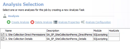 Analysis Tasks for the SP_SiteCollectionPerms Job