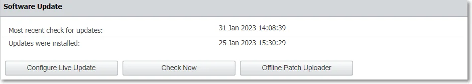 Management of software updates