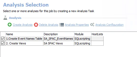 Analysis Selection