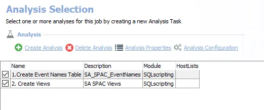 Analysis Selection