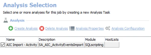 Analysis Selection