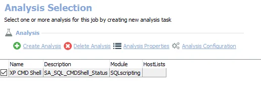 Analysis Selection
