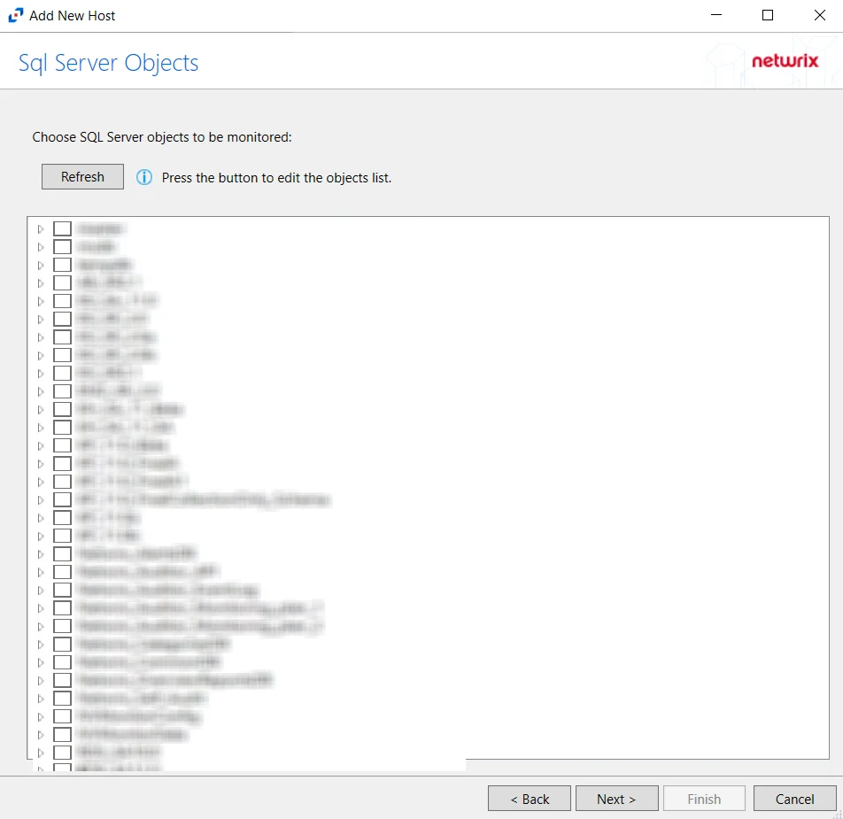 SQL Server Objects Page