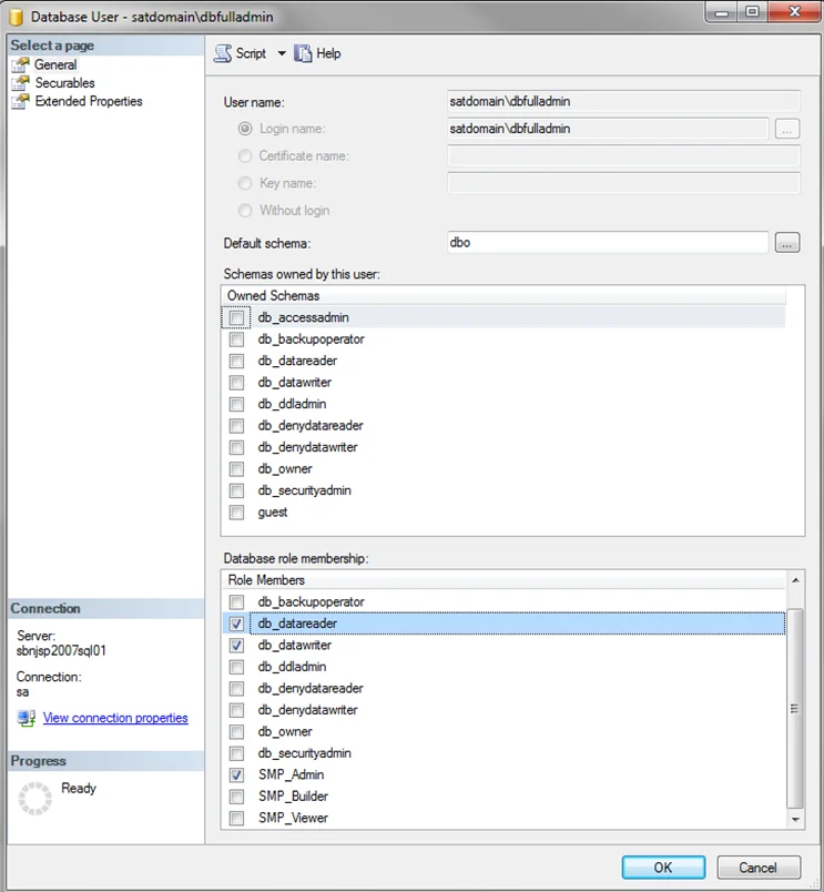 Database User Window