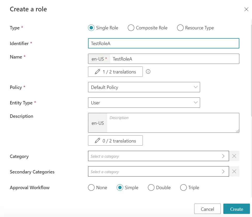 Single Role Configuration Example