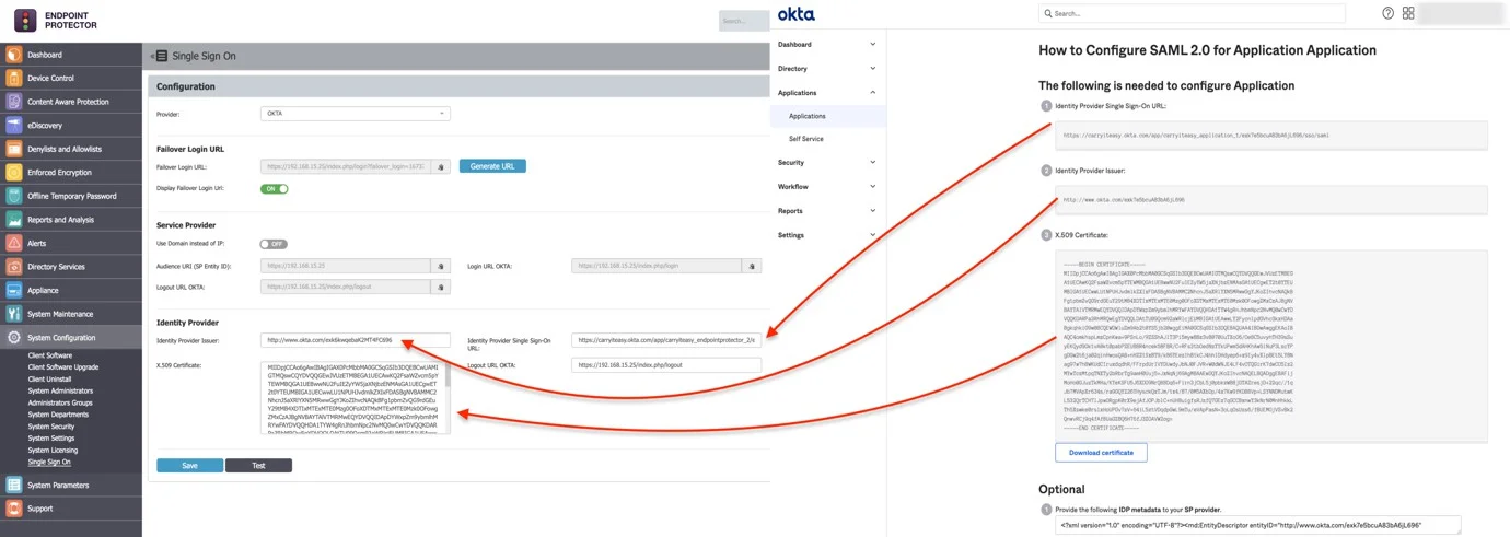 Copy the needed information and paste it on your Endpoint Protector Server