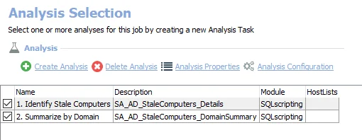 Analysis Tasks for the AD_StaleComputers Job