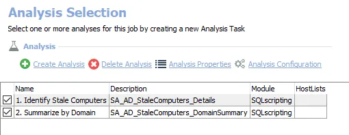 Analysis Tasks for the AD_StaleComputers Job