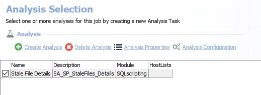 Analysis Tasks for the SP_StaleFiles Job