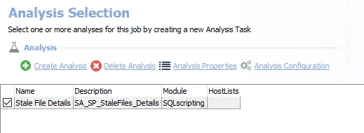 Analysis Tasks for the SP_StaleFiles Job