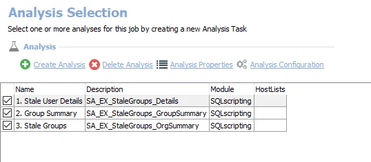 Analysis Tasks for the AD_StaleGroups Job