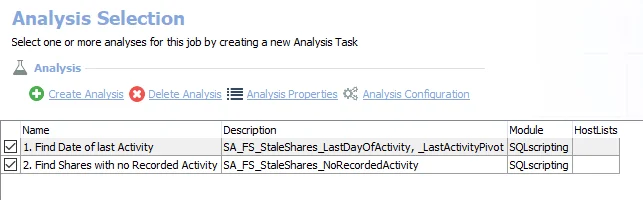 Analysis Tasks for the FS_StaleShares Job