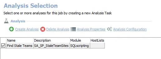 Analysis Tasks for the SP_StaleTeamSites Job