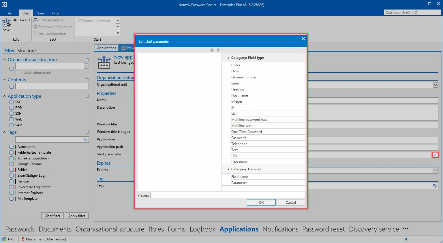 parameters applications
