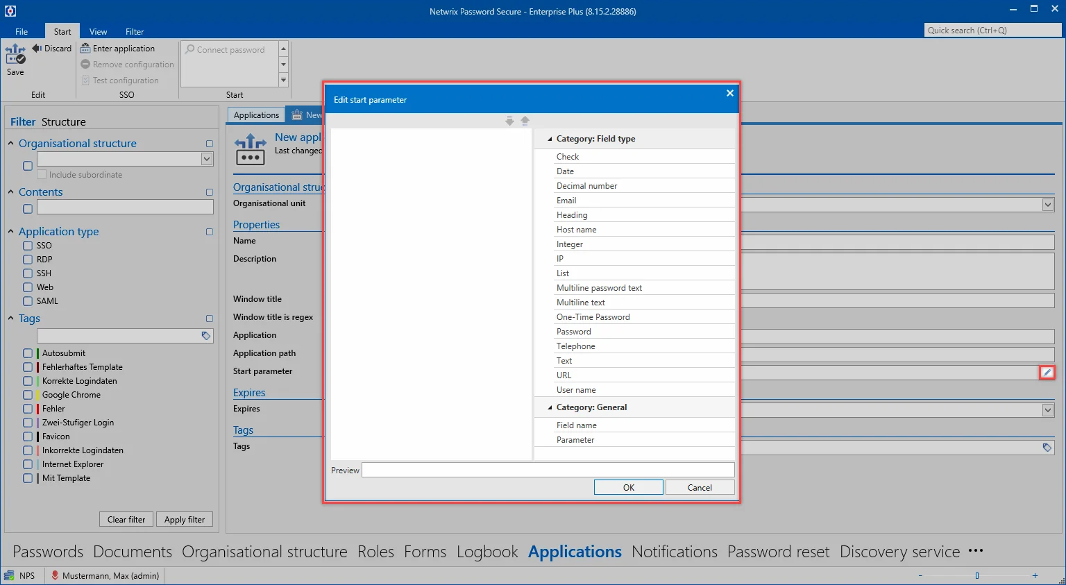 parameters applications