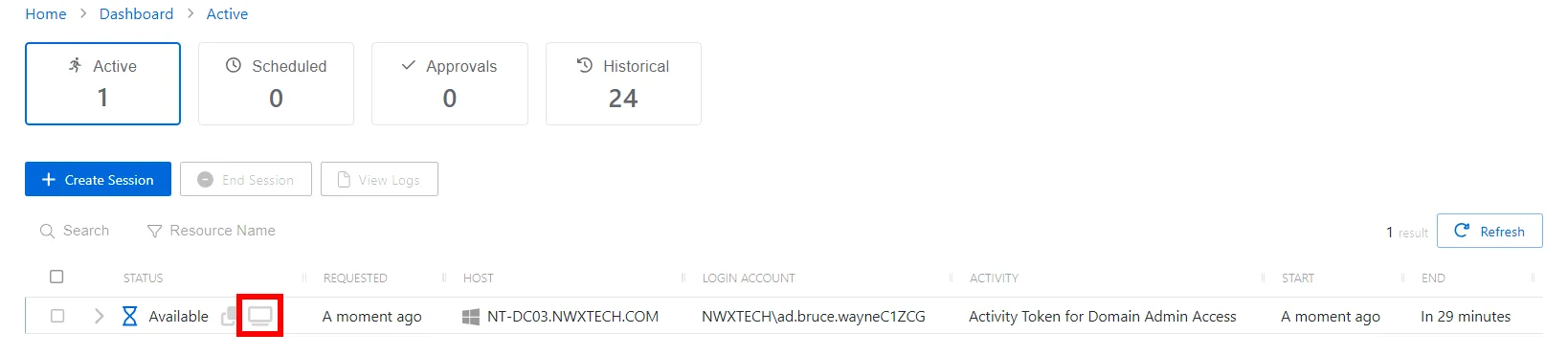 Connecto to remote session