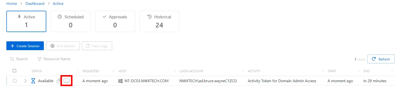 Connecto to remote session