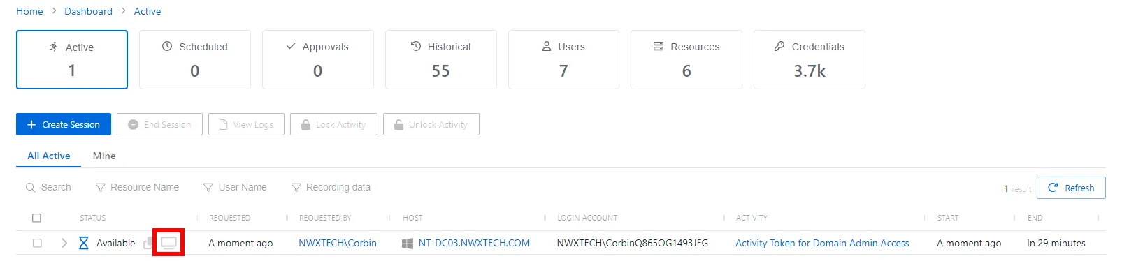 Connecto to remote session