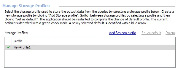 Operations on the Storage view